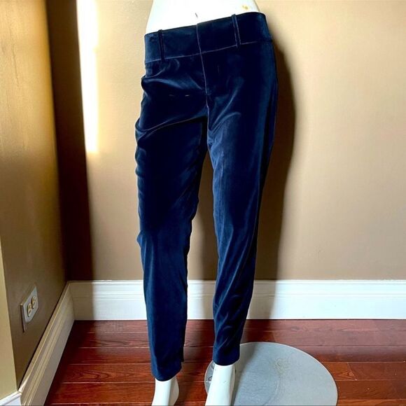 Alice + Olivia Blue Velvet Dress Pants